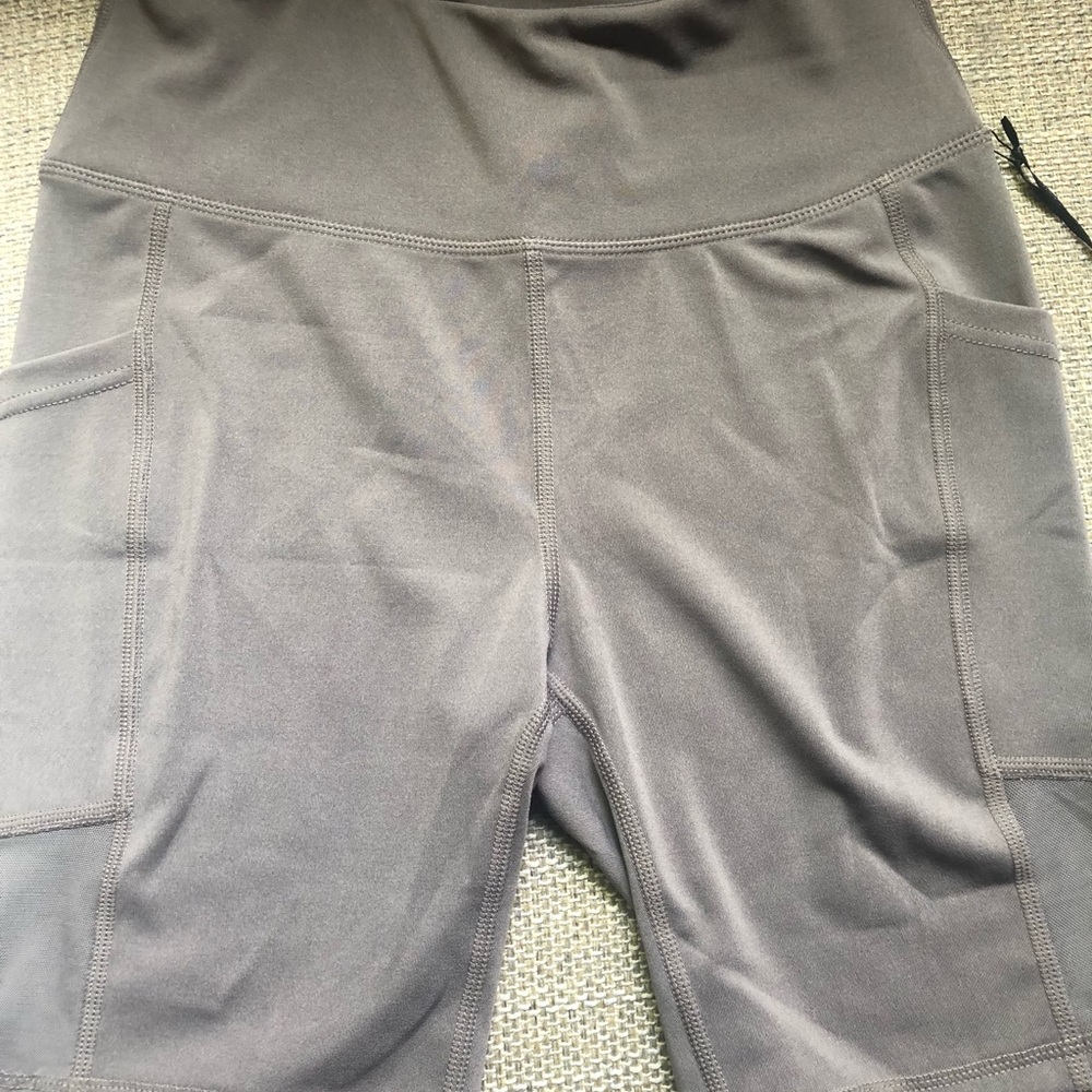 In Motion Biker Grey Shorts  w Mesh Pockets Size S NWT